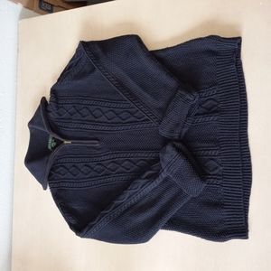 Ralph Lauren 1/4 Zip Knit Sweater Navy Blue XL